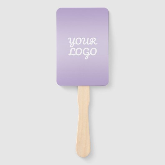 Jouw Logo & Modern Sober Ombre | Lavendel Handwaaier (Voorkant)