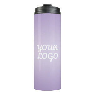 Jouw Logo & Modern Sober Ombre Lavendel Thermosbeker
