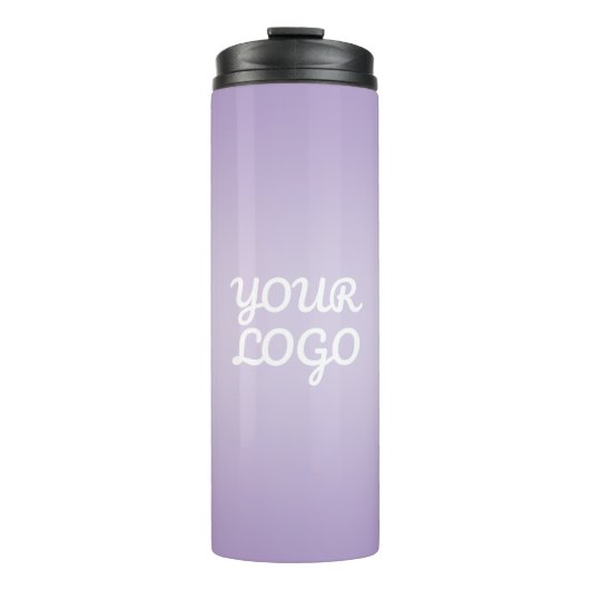 Jouw Logo & Modern Sober Ombre | Lavendel Thermosbeker (Voorkant)