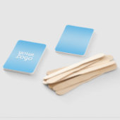Jouw Logo & Modern Sober Ombre | Lichtblauw Handwaaier (Niet-gemonteerd)