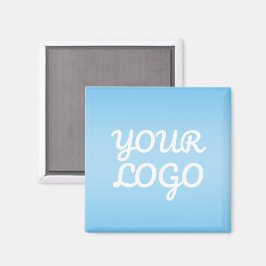 Jouw Logo & Modern Sober Ombre | Lichtblauw Magneet