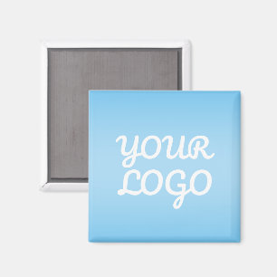Jouw Logo & Modern Sober Ombre   Lichtblauw Magneet