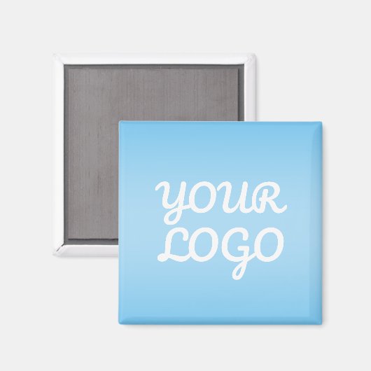 Jouw Logo & Modern Sober Ombre | Lichtblauw Magneet (Voorkant / Achterkant)