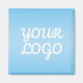 Jouw Logo & Modern Sober Ombre | Lichtblauw Magneet (Voorkant)