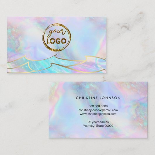 Jouw logo Ocean Waves Design visitekaartje (Voorkant / Achterkant)