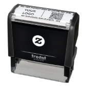 Jouw logo of foto aangepaste tekst en QR-code stem Zelfinktende Stempel (Product)