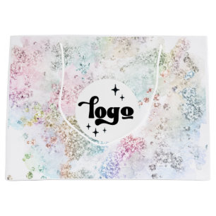 jouw logo op nep dikke glitter ontwerp groot cadeauzakje