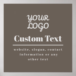 Jouw Logo Retro-Modern Beige & Lichtgrijs Poster