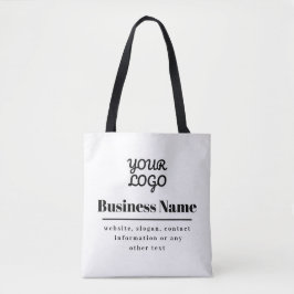 Jouw Logo Retro-Moderne Wit & Zwart Tote Bag
