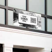 Jouw Logo Smokey Gothic Monochrome Spandoek (Buitenkant Gebouw)