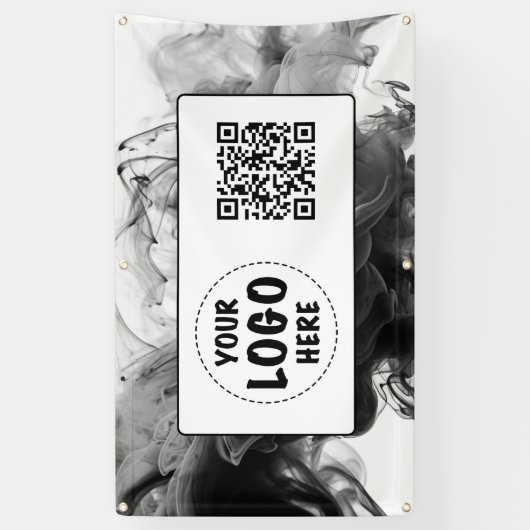 Jouw Logo Smokey Gothic Monochrome Spandoek (Verticaal)