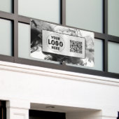 Jouw Logo Smokey Gothic Monochrome Spandoek (Buitenkant Gebouw)