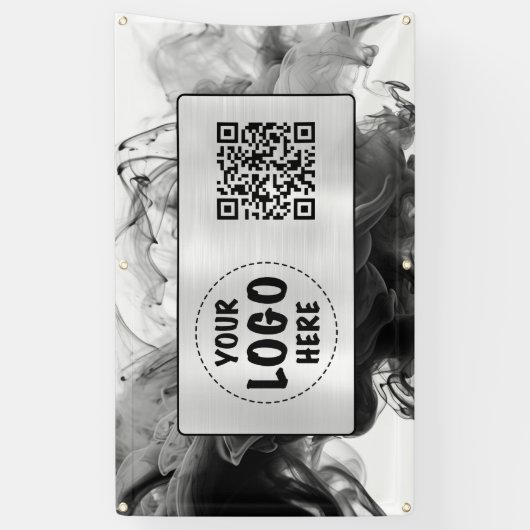 Jouw Logo Smokey Gothic Monochrome Spandoek (Verticaal)