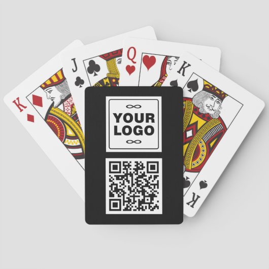 Jouw Logo - Vierkant - Achtergrond WIT + QR-code Pokerkaarten (Achterkant)