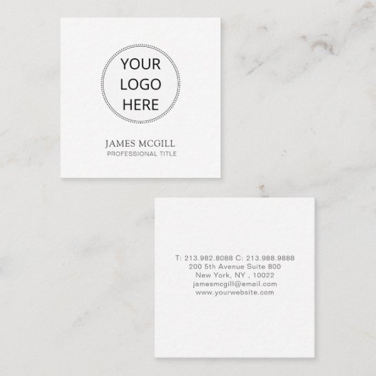 Jouw Logo Vierkante Visitekaartje (Voorkant / Achterkant)