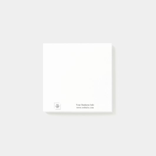 Jouw Logo | Zakelijk Modern Minimalistisch Post-it® Notes (Voorkant)