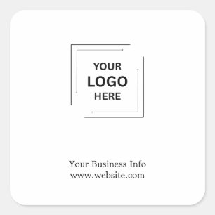 Jouw Logo   Zakelijk Modern Minimalistisch Vierkante Sticker
