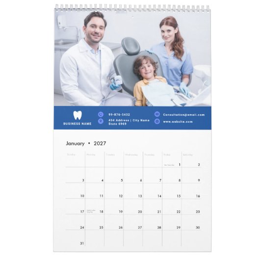 Jouw Logo | Zakendentist Modern minimalist Kalender (Jan 2027)