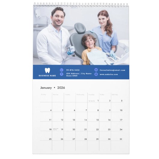 Jouw Logo | Zakendentist Modern minimalist Kalender (Jan 2026)