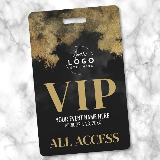 Jouw Logo Zwart Goud Evenement VIP Badge