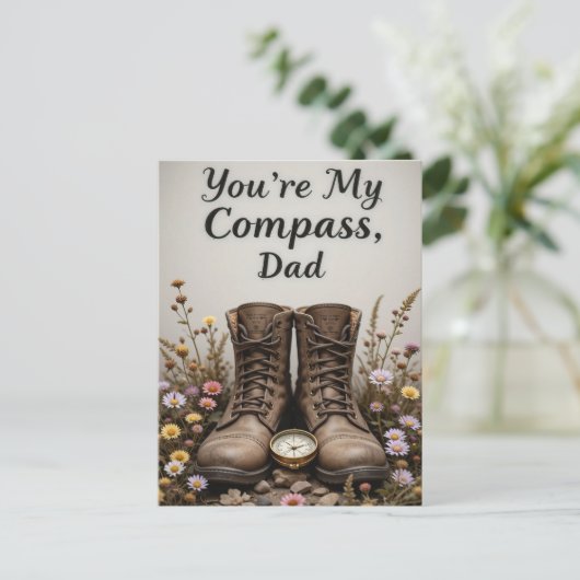 Jouw Mijn Kompas Vader Natuur Trail Vaderdag Briefkaart (Staand voorkant)