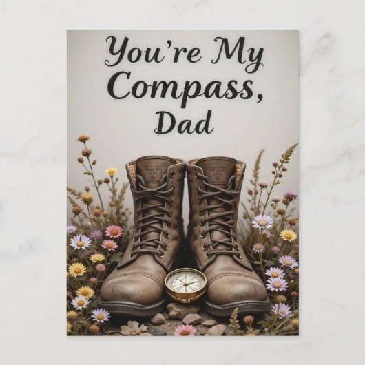 Jouw Mijn Kompas Vader Natuur Trail Vaderdag Briefkaart (Voorkant)