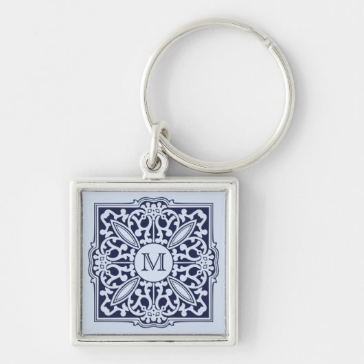 JOUW MONOGRAM in decoratieve frame sleutelhanger (Voorkant)