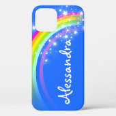"Jouw naam" (10 letters) regenboogaqua Case-Mate iPhone Case (Achterkant)