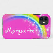 Jouw naam (10 letters) regenboogroze ifoon Case-Mate iPhone case (Achterkant (horizontaal))