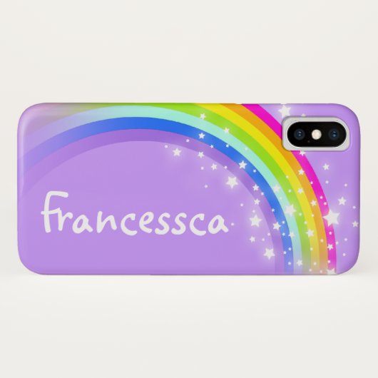 Jouw naam (10 letters): regenboogviolette ifoon Case-Mate iPhone case (Achterkant (horizontaal))
