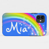 "Jouw naam" (3 letters): regenboogblauwe ifoon Case-Mate iPhone Case (Achterkant (horizontaal))