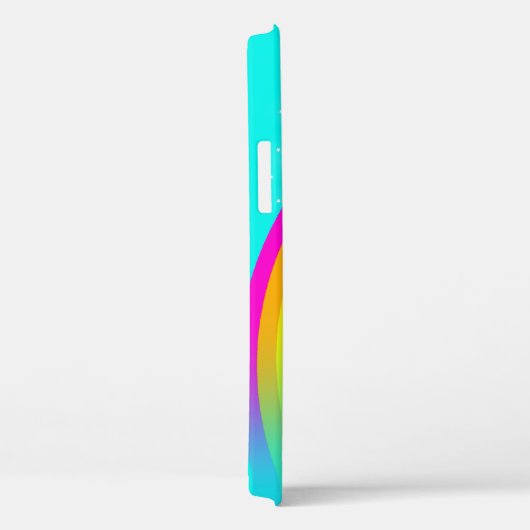 Jouw naam 4 letter regenboogaqua iphone case (Achterkant / Rechts)