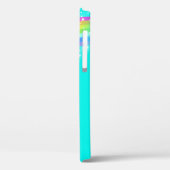 Jouw naam 4 letter regenboogaqua iphone case (Achterkant / Links)