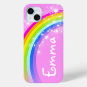 Jouw naam 4-letter regenbooglichtroze Case-Mate iPhone case (Achterkant)