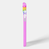 Jouw naam 4-letter regenbooglichtroze Case-Mate iPhone case (Achterkant / Links)