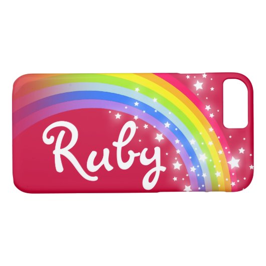 Jouw naam 4 letter rode regenboog ifoon Case-Mate iPhone case (Achterkant (Horizontaal))