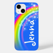 Jouw naam 5 letter regenboog blauw Case-Mate iPhone case (Achterkant)