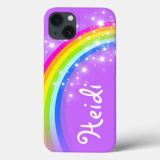 Jouw naam 5 letter regenboog paarse Case-Mate iPhone case (Achterkant)
