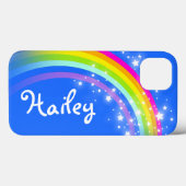 Jouw naam 5 letter regenboogblauwe ifoon toevoegen Case-Mate iPhone case (Achterkant (horizontaal))