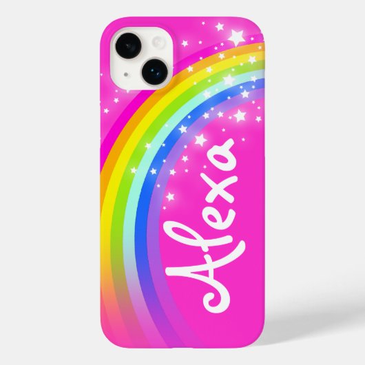 Jouw naam 5 letter regenboogroze Case-Mate iPhone case (Achterkant)