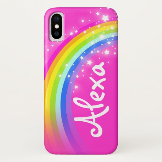 Jouw naam 5 letter regenboogroze ifoon Case-Mate iPhone case (Achterkant)