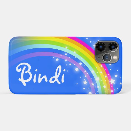 "Jouw naam" (5 letters) regenboogblauwe ifoon Case-Mate iPhone Case (Achterkant (horizontaal))