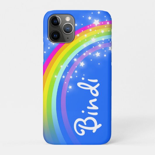 "Jouw naam" (5 letters) regenboogblauwe ifoon Case-Mate iPhone Case (Achterkant)