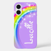 Jouw naam (6-7 letter) Rainbow Violet iPhone Case (Achterkant)