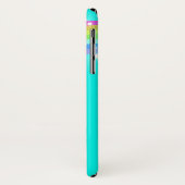 Jouw naam 6 letter regenboogaqua iphone case (Achterkant/links)