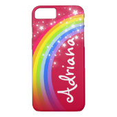 Jouw naam 7 letter regenboogrode ifoon Case-Mate iPhone case (Achterkant)