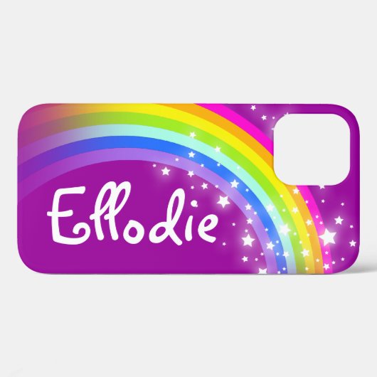 "Jouw naam" (7 letters): regenboogvormige paarse t Case-Mate iPhone Case (Achterkant (horizontaal))