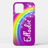 "Jouw naam" (7 letters): regenboogvormige paarse t Case-Mate iPhone Case (Achterkant)
