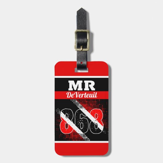 Jouw naam / 868-puntenvlag bagagelabel (Voorkant verticaal)