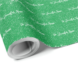 jouw naam Aangepast, modern, vervormd groen Cadeaupapier